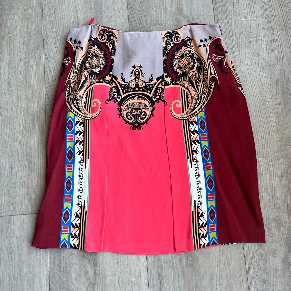 ETRO Pink & Burgundy Knee-Length Skirt – Italian Size 46 (US 10) - Picture 2 of 5